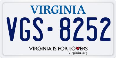 VA license plate VGS8252