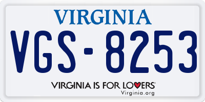 VA license plate VGS8253