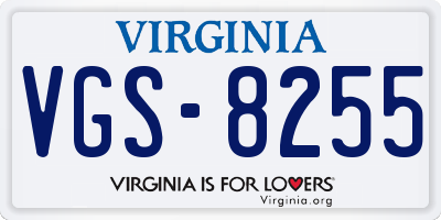 VA license plate VGS8255