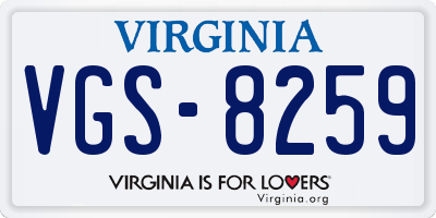 VA license plate VGS8259
