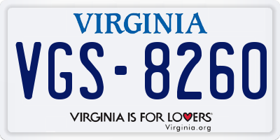 VA license plate VGS8260