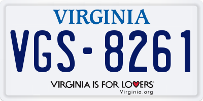 VA license plate VGS8261