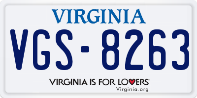 VA license plate VGS8263