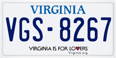 VA license plate VGS8267