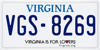 VA license plate VGS8269