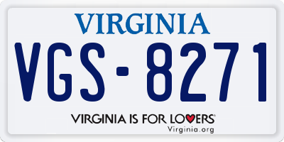 VA license plate VGS8271