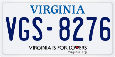 VA license plate VGS8276