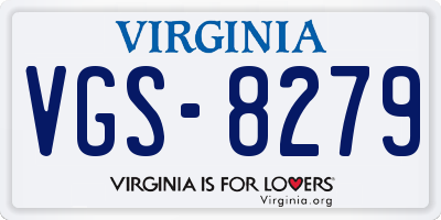 VA license plate VGS8279