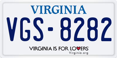 VA license plate VGS8282