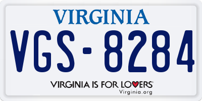 VA license plate VGS8284