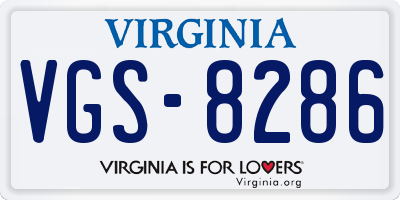 VA license plate VGS8286