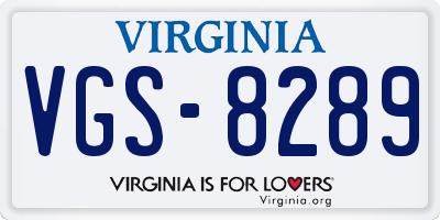 VA license plate VGS8289