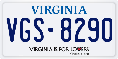 VA license plate VGS8290