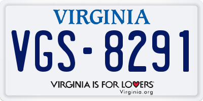VA license plate VGS8291