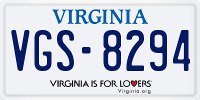 VA license plate VGS8294