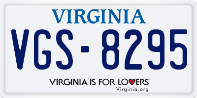 VA license plate VGS8295