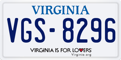VA license plate VGS8296