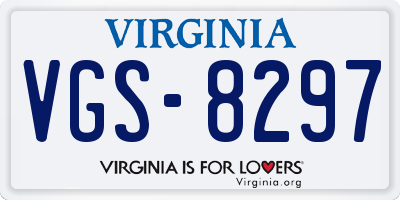 VA license plate VGS8297