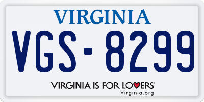 VA license plate VGS8299