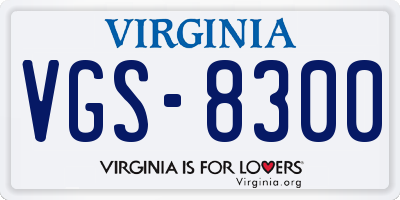 VA license plate VGS8300