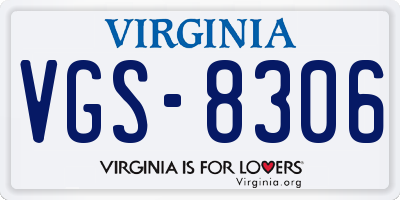 VA license plate VGS8306