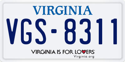 VA license plate VGS8311