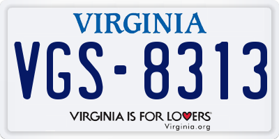 VA license plate VGS8313