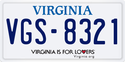 VA license plate VGS8321