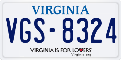 VA license plate VGS8324