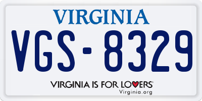 VA license plate VGS8329
