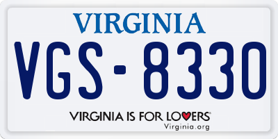 VA license plate VGS8330