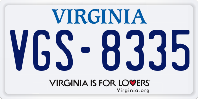 VA license plate VGS8335