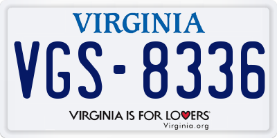 VA license plate VGS8336