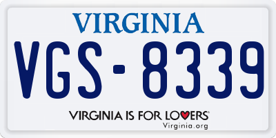 VA license plate VGS8339