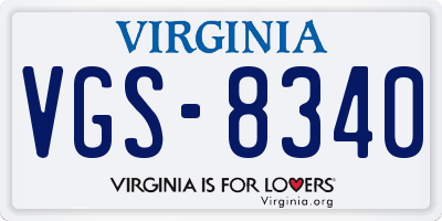 VA license plate VGS8340