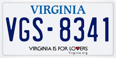 VA license plate VGS8341