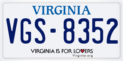 VA license plate VGS8352
