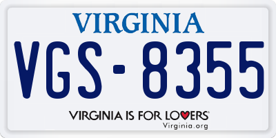 VA license plate VGS8355