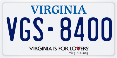 VA license plate VGS8400