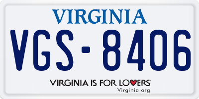 VA license plate VGS8406