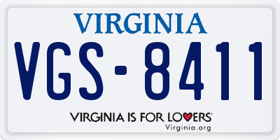 VA license plate VGS8411