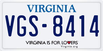 VA license plate VGS8414