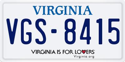 VA license plate VGS8415