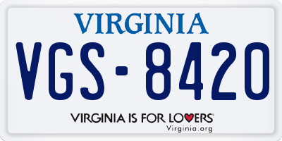 VA license plate VGS8420