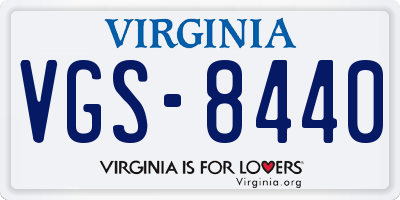 VA license plate VGS8440