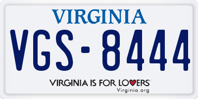 VA license plate VGS8444
