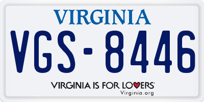 VA license plate VGS8446