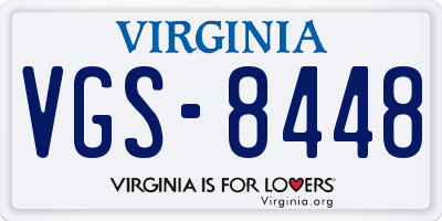 VA license plate VGS8448