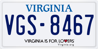 VA license plate VGS8467