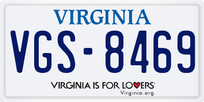 VA license plate VGS8469